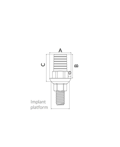 CAD/CAM Широкая титановая платформа с антиротационным посадочным элементом IH - фото №2