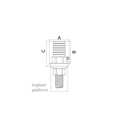 CAD/CAM Широкая титановая платформа без антиротационного посадочного элемента IH - фото товара №2